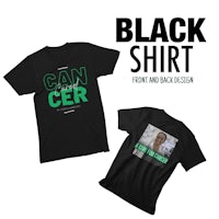 a black t - shirt with the word cancer on it